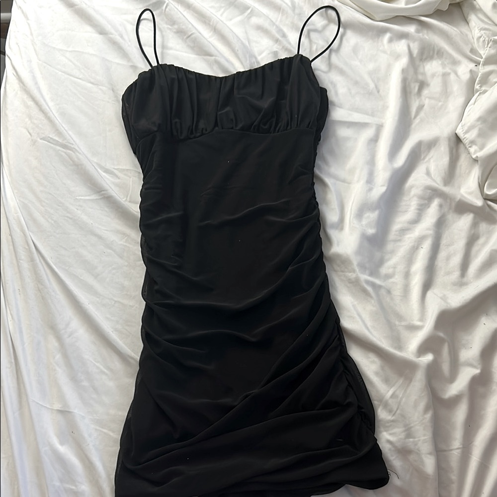 Elegant Black Spaghetti Strap Dress